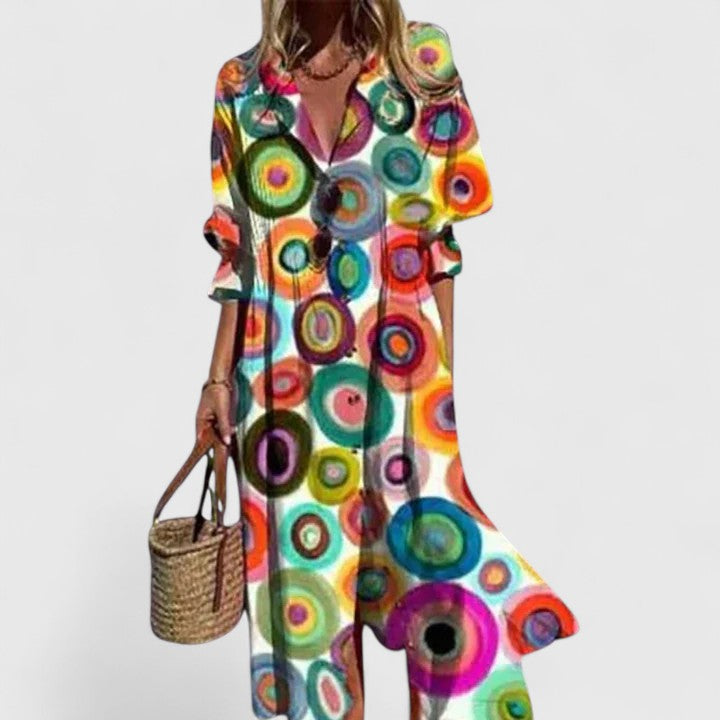Paula Elegant Boho Dress — Vibrant Floral Women's Maxi 7