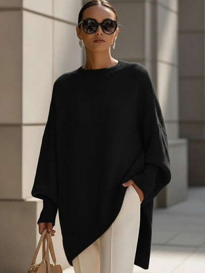Oversized Wool Blend Knit Sweater — Women's Drop Shoulder Top 10