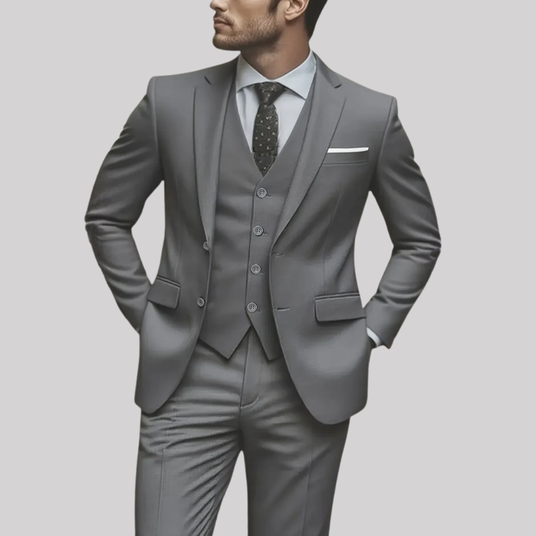 Elegant Men's Suit | Tailored Three-Piece Wedding Suit with Shawl Lapel | Perfect for Summer Weddings