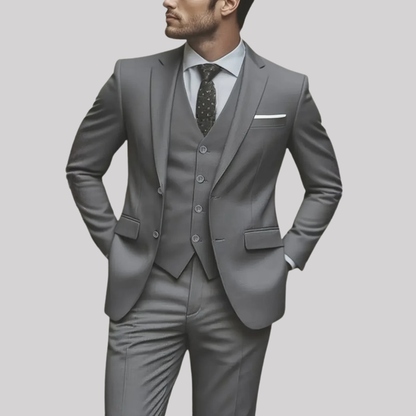 Elegant Men's Suit | Tailored Three-Piece Wedding Suit with Shawl Lapel | Perfect for Summer Weddings