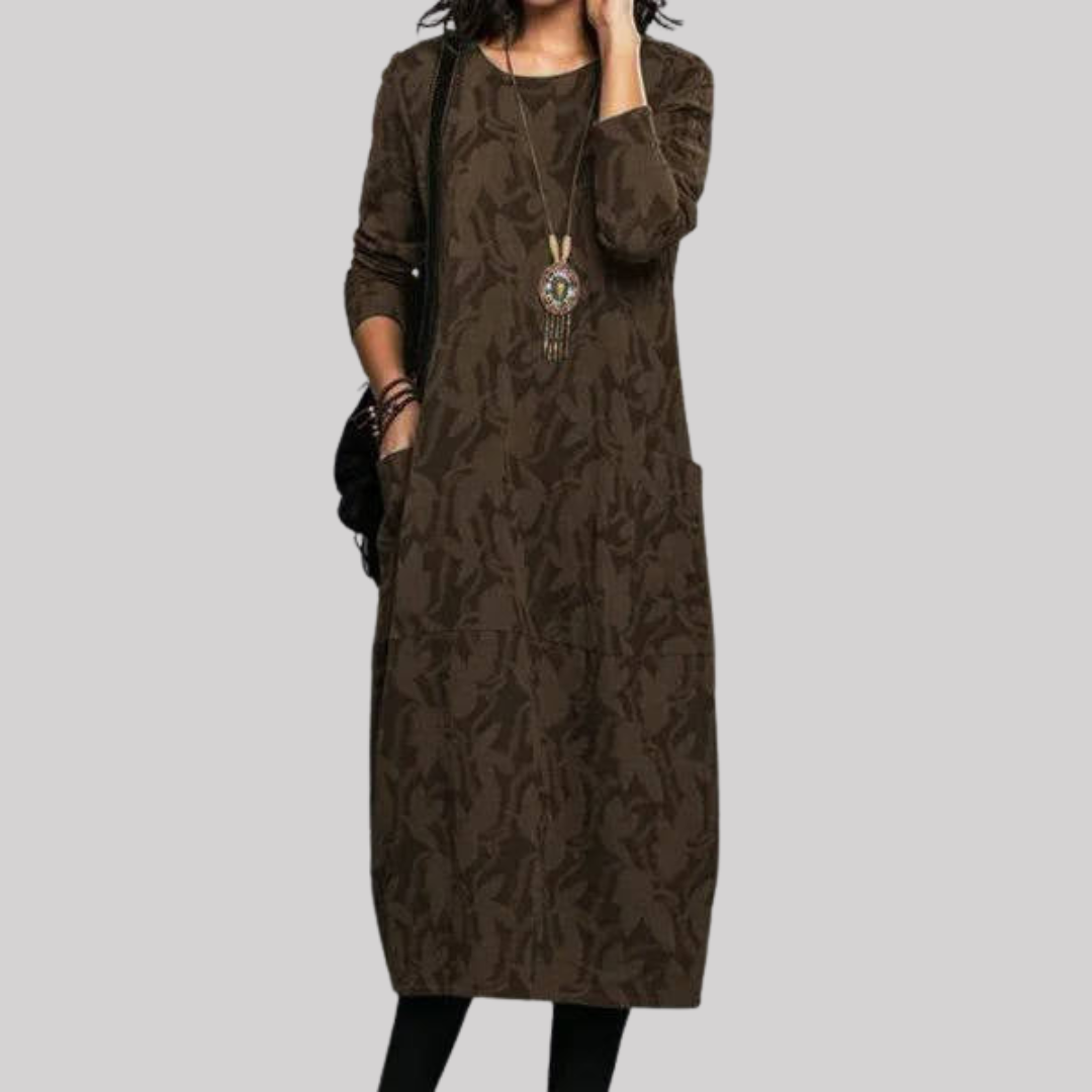 Chic Floral Midi Dress | Soft Cotton Blend with Pockets for Effortless Style