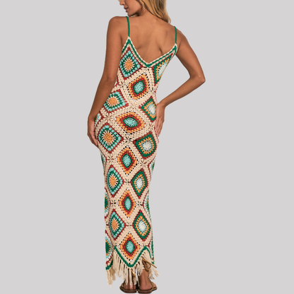 Elegant Crochet Maxi Dress | Women's Summer Dress with Flowy Fit for Effortless Style