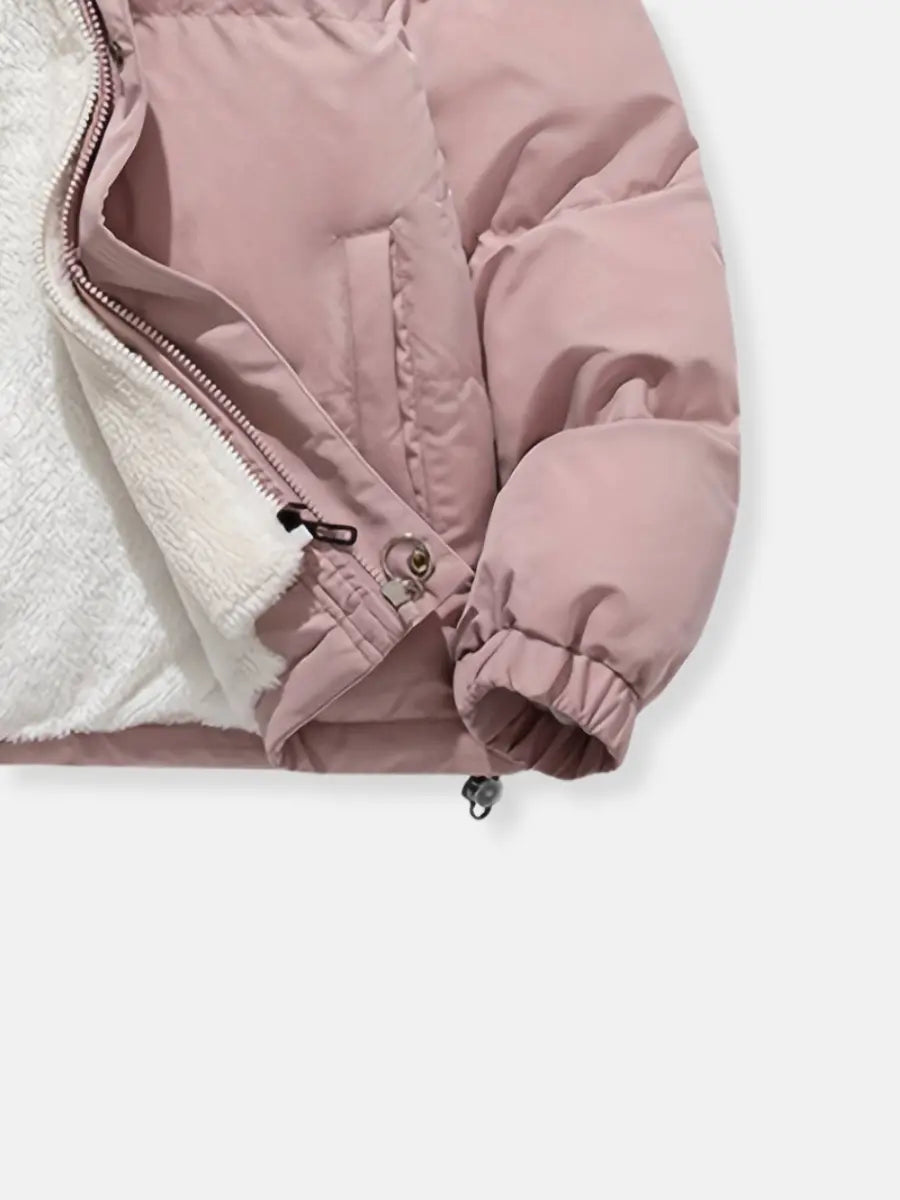 Women's Fleece-Lined Zip-Up Winter Jacket — Hooded Quilted Coat 7