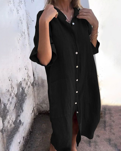 Valerie™ Boho Shirt Dress — Flowy Lightweight Women's Midi 2
