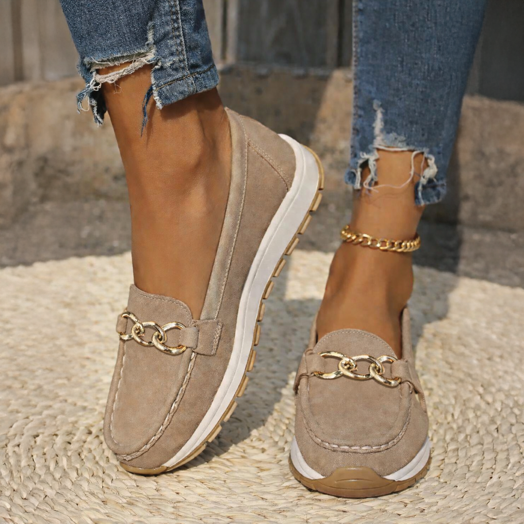 Ellie Collection | Black Loafers for Women with Slip-Resistant Sole | Stylish Comfort for Everyday Wear