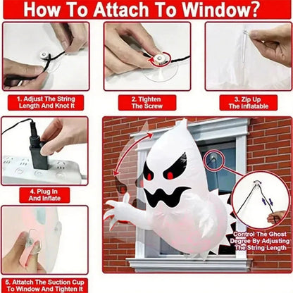 Inflatable Halloween Ghost Decoration — 4.6 ft Lighted Outdoor 3