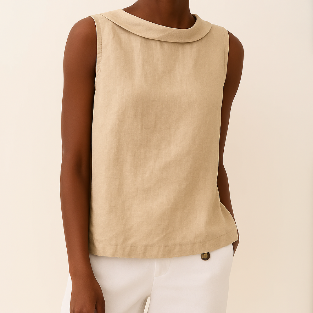 Sleeveless Roll Collar Top — Elegant Summer Essential 3