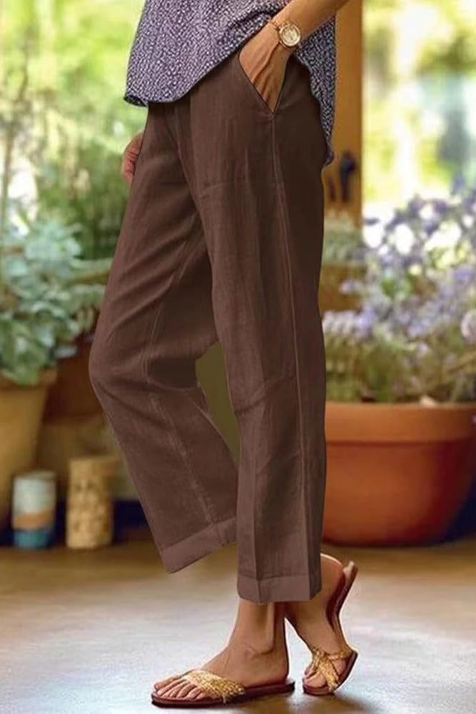 Light Summer Trousers — Straight-Leg Linen Blend for Women 2