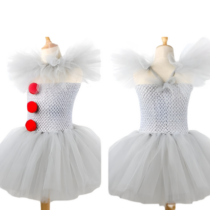 Girls Clown Tutu Dress — Kids Halloween Costume Set 7