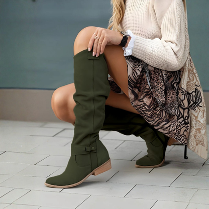 Sadie Collection | Brown Knee High Boots with All-Day Cushioning | Stylish Footwear for Women