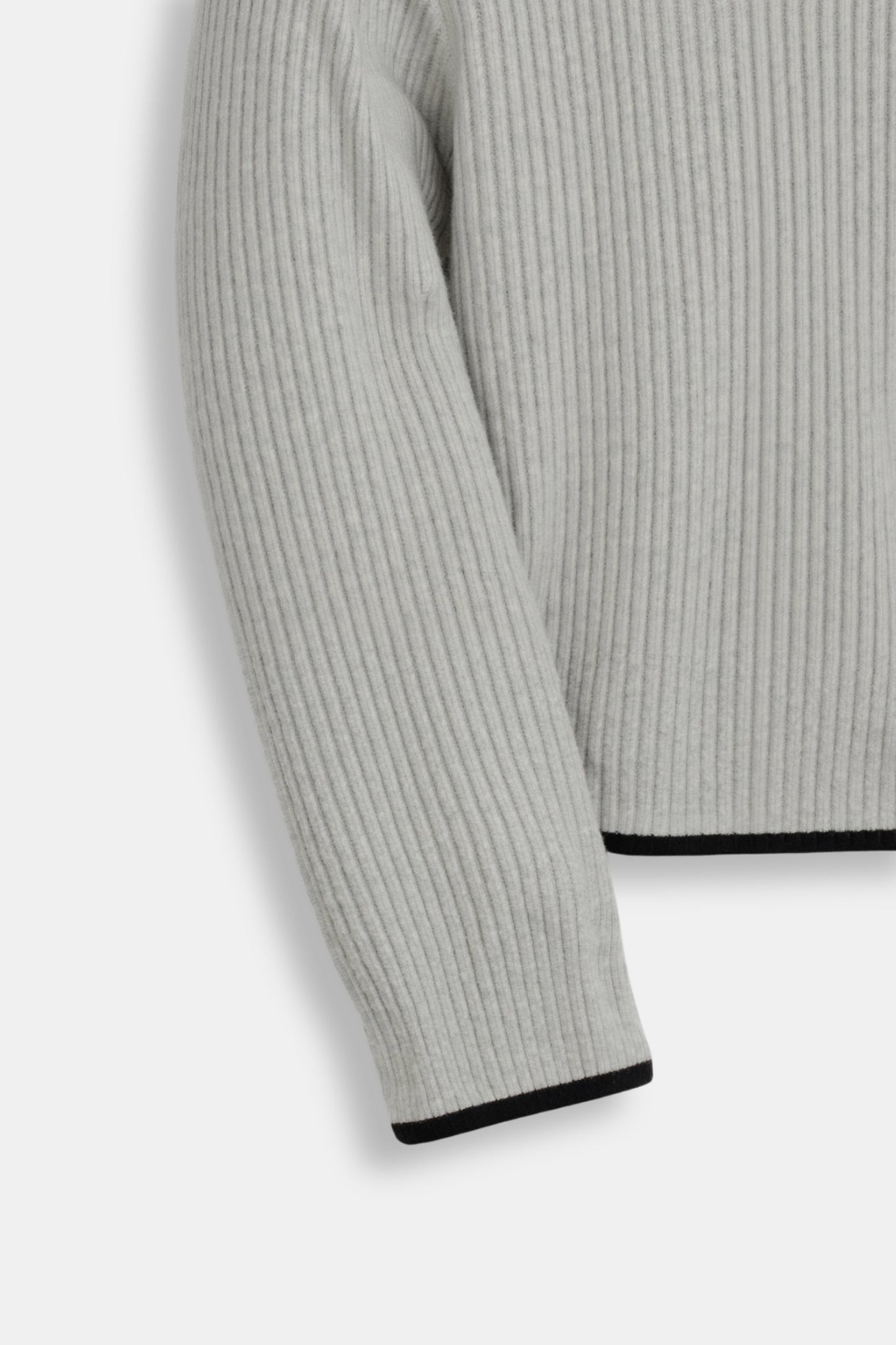 Contrast Trim Lapel Sweater — Lightweight Cotton Blend Knit 7