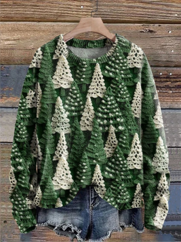 Women's Festive Holiday Knit Sweater — Snowflake Pullover 7