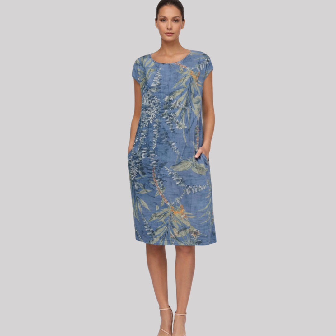 Ivy Collection | Women's Summer Dress with Botanical Print | Relaxed Fit for Effortless Comfort