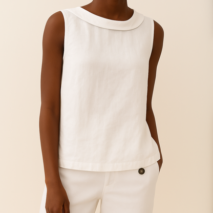 Sleeveless Roll Collar Top — Elegant Summer Essential 6