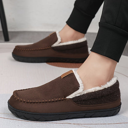 Men's Sheepskin Lined Slippers — Non-Slip Slip-On House Shoe 6