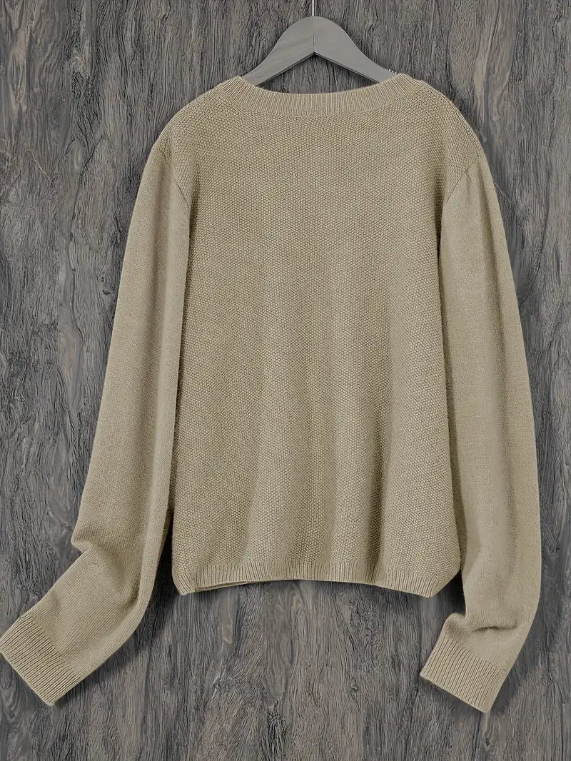 Women's Relaxed Oversized Knit Cardigan — Open Front Sweater 4