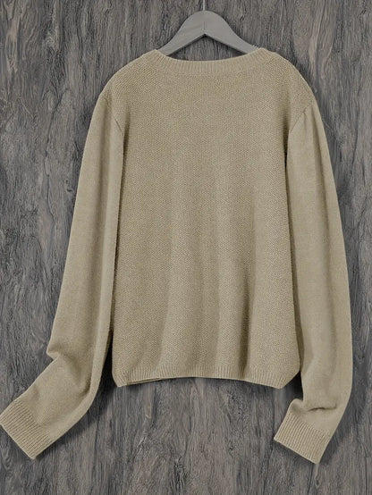 Women's Relaxed Oversized Knit Cardigan — Open Front Sweater 4