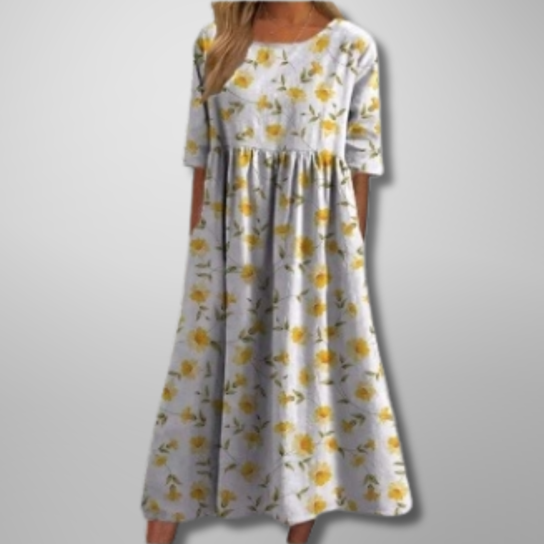 Embroidered Relaxed Floral Midi Dress for Women 7