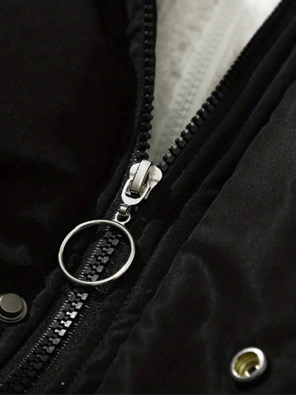 Women's Fleece-Lined Zip-Up Winter Jacket — Hooded Quilted Coat 2