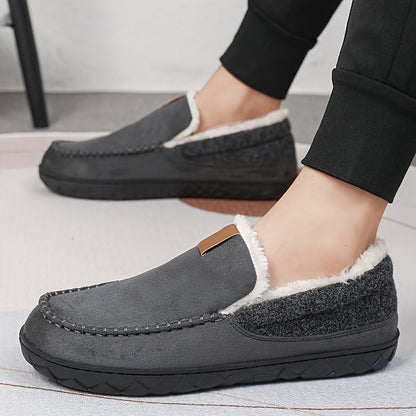 Men's Sheepskin Lined Slippers — Non-Slip Slip-On House Shoe 9