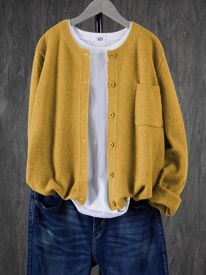 Women's Relaxed Oversized Knit Cardigan — Open Front Sweater 14