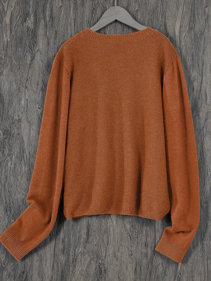 Women's Relaxed Oversized Knit Cardigan — Open Front Sweater 9