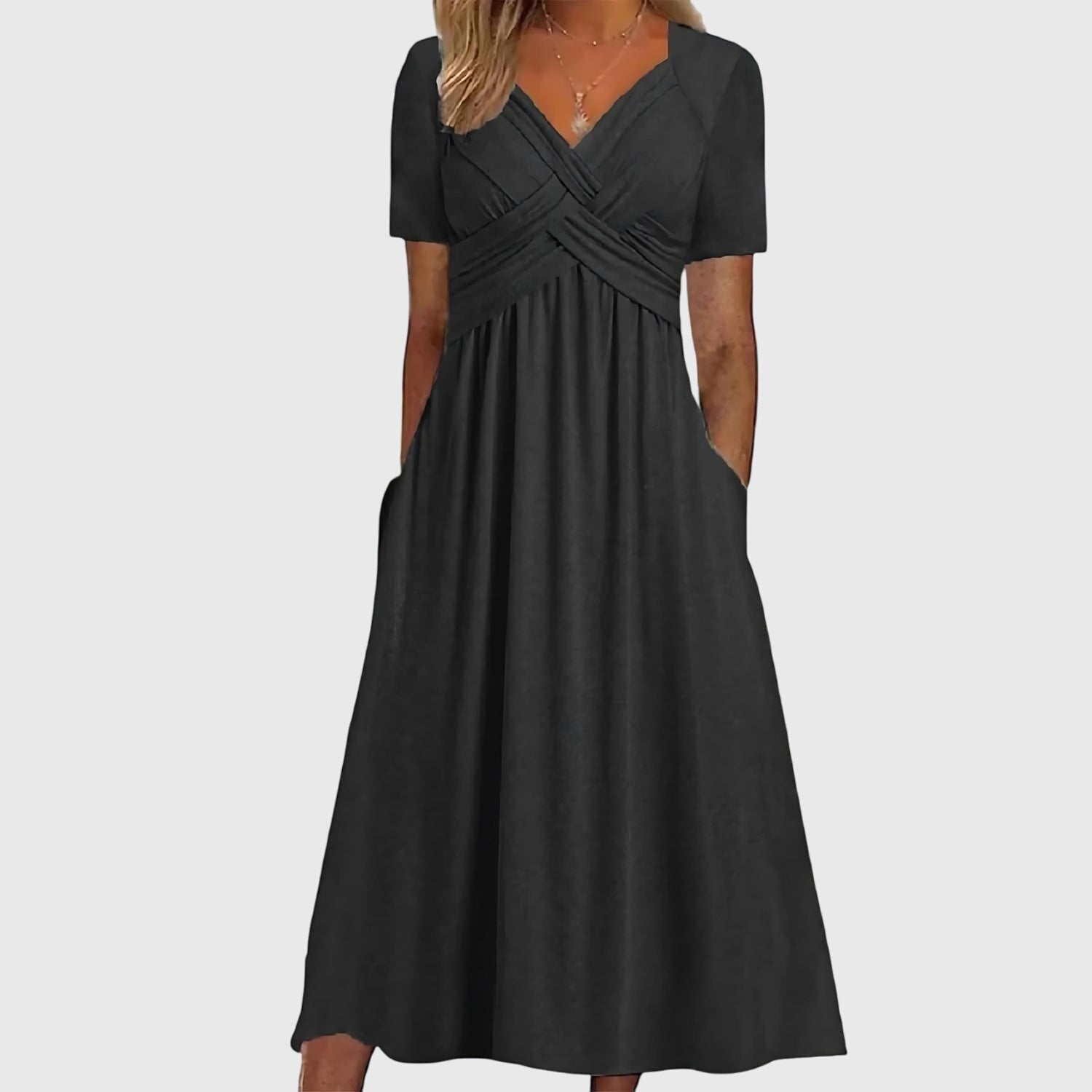Viola Midi Dress with Tummy Control — A-Line Flattering Fit 4