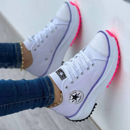 Aaliyah | Women's Sneakers with Cushioned Platform & Breathable Canvas | Stylish Comfort for All-Day Wear