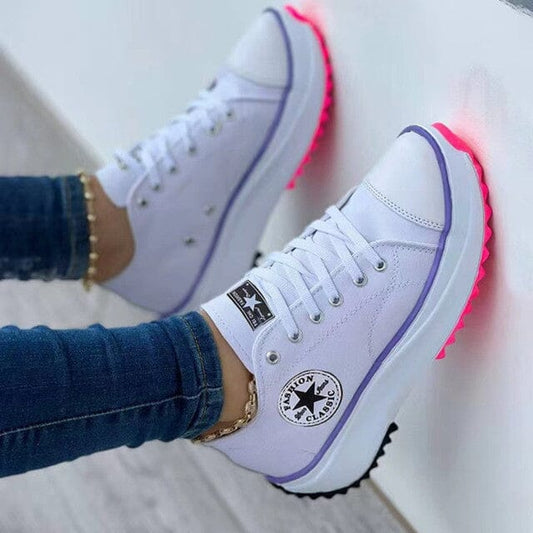 Aaliyah | Women's Sneakers with Cushioned Platform & Breathable Canvas | Stylish Comfort for All-Day Wear