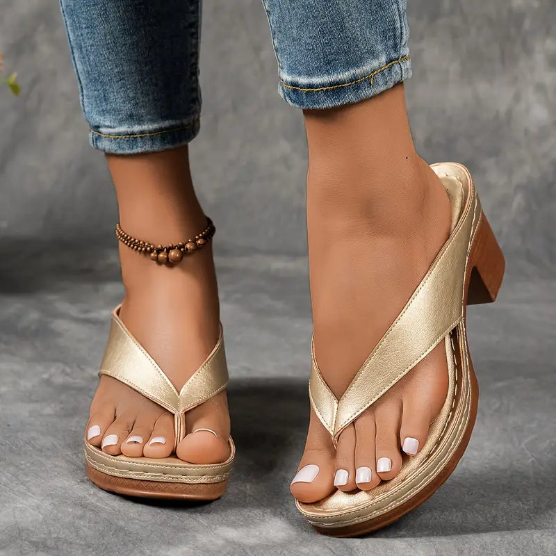 Abigail | Block Heel Sandals with Ergonomic Support | Stylish Comfort for Everyday Wear