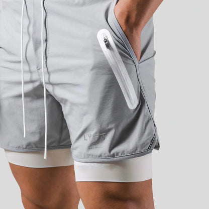 ActiveFlex | Men's 2-in-1 Gym Shorts with Breathable Cotton & Compression Liner | Comfortable Fit for Workouts