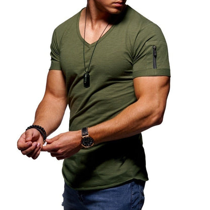 Active Essentials | Men's T-Shirt with Breathable Fabric | Stylish V-Neck Design for Comfort and Flexibility