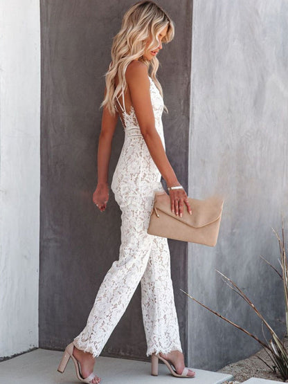 Agnese | Women's Jumpsuit Elegant Sleeveless Design with Deep V-Neck | Chic Outfit for Special Occasions