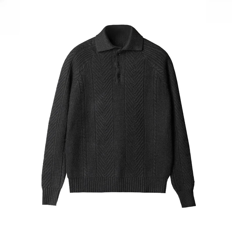 Andreas Vela | Long Sleeve Polo Shirt with Distinct Pattern | Versatile Slim Fit for Any Occasion