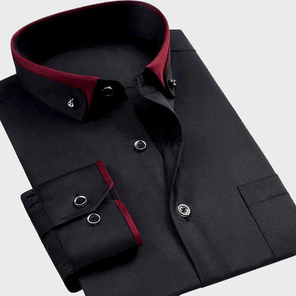 Apex Luxe | Men's Dress Shirt with Full-Length Sleeves & Soft Stretch Fabric | Versatile Elegance for Any Occasion