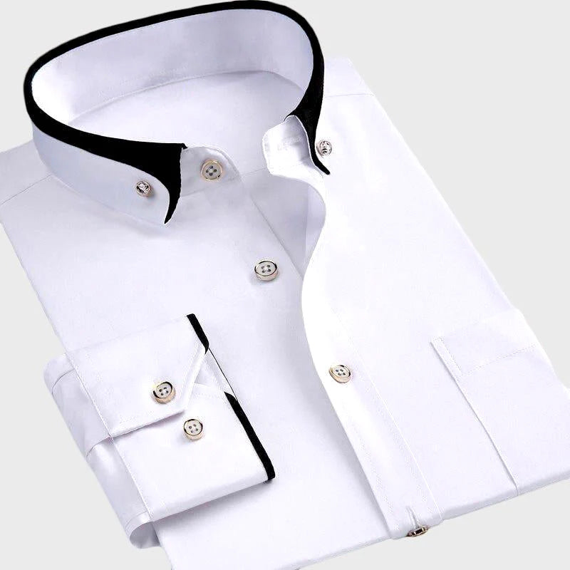 Apex Luxe | Men's Dress Shirt with Full-Length Sleeves & Soft Stretch Fabric | Versatile Elegance for Any Occasion