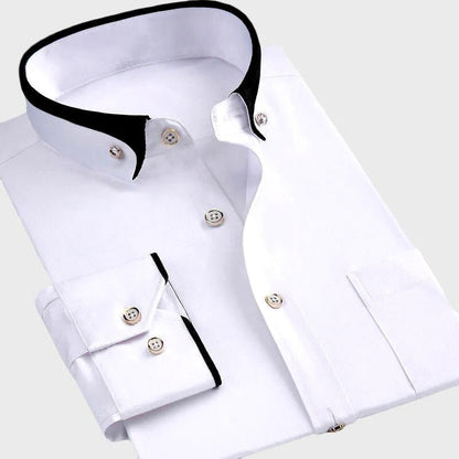 Apex Luxe | Men's Dress Shirt with Full-Length Sleeves & Soft Stretch Fabric | Versatile Elegance for Any Occasion