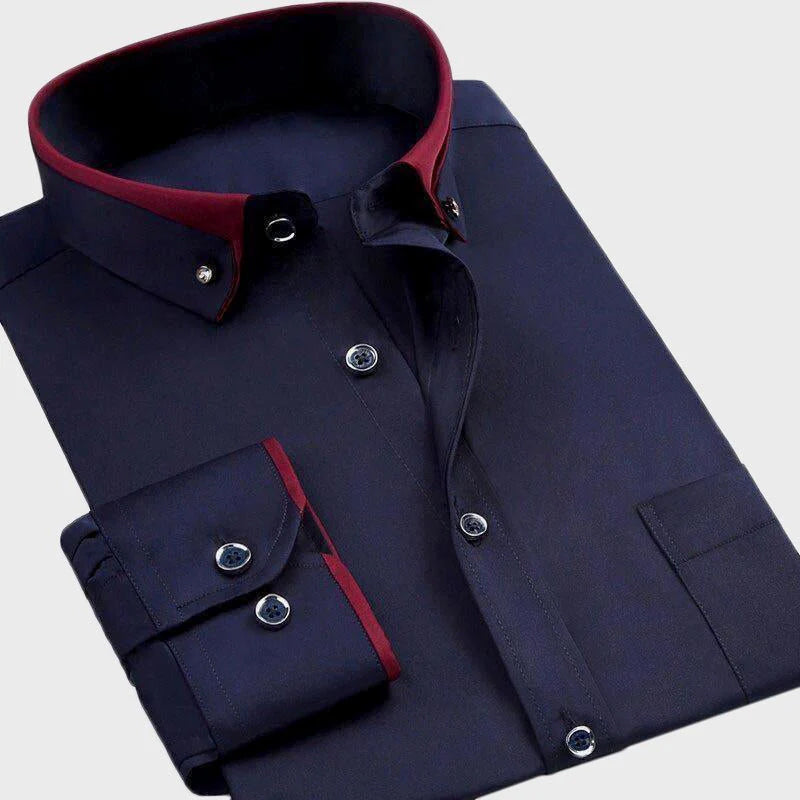 Apex Luxe | Men's Dress Shirt with Full-Length Sleeves & Soft Stretch Fabric | Versatile Elegance for Any Occasion