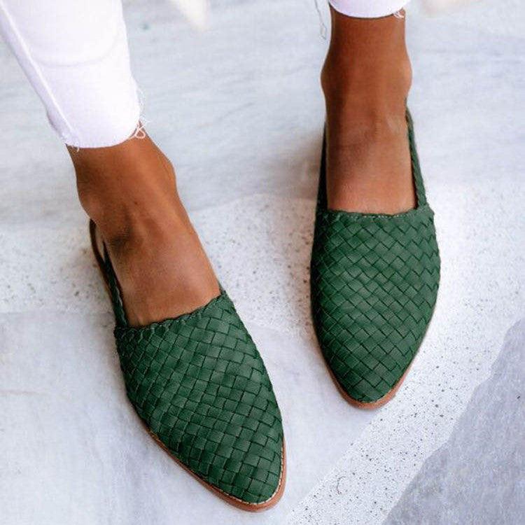 Artisan Collection | Women's Leather Moccasins with Braided Detail | Adjustable Ankle Strap for Comfort and Style