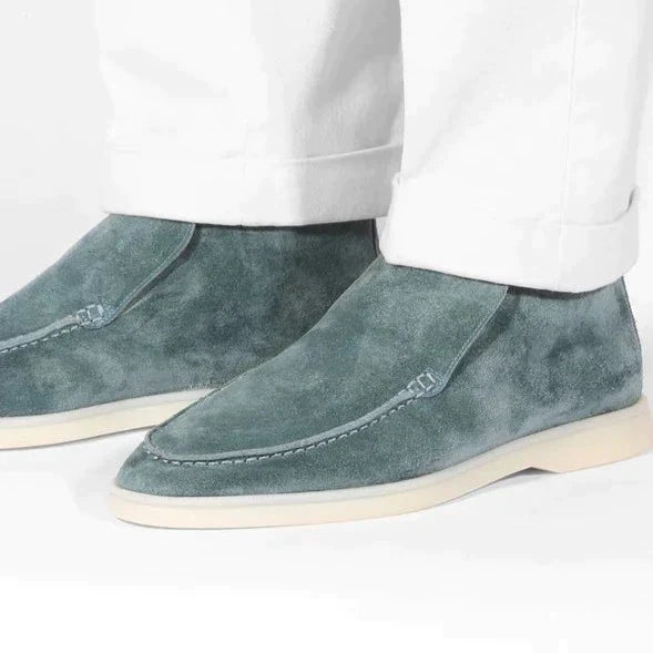 Men's Suede Slip-On Loafers — Soft Calf Leather Insole 9