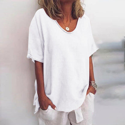 Beatrice | Women's T-Shirt with Loose Fit & V-Neck Design | Comfortable Style for Effortless Summer Fashion