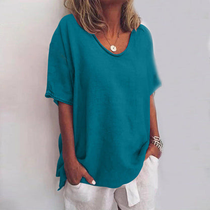 Beatrice | Women's T-Shirt with Loose Fit & V-Neck Design | Comfortable Style for Effortless Summer Fashion
