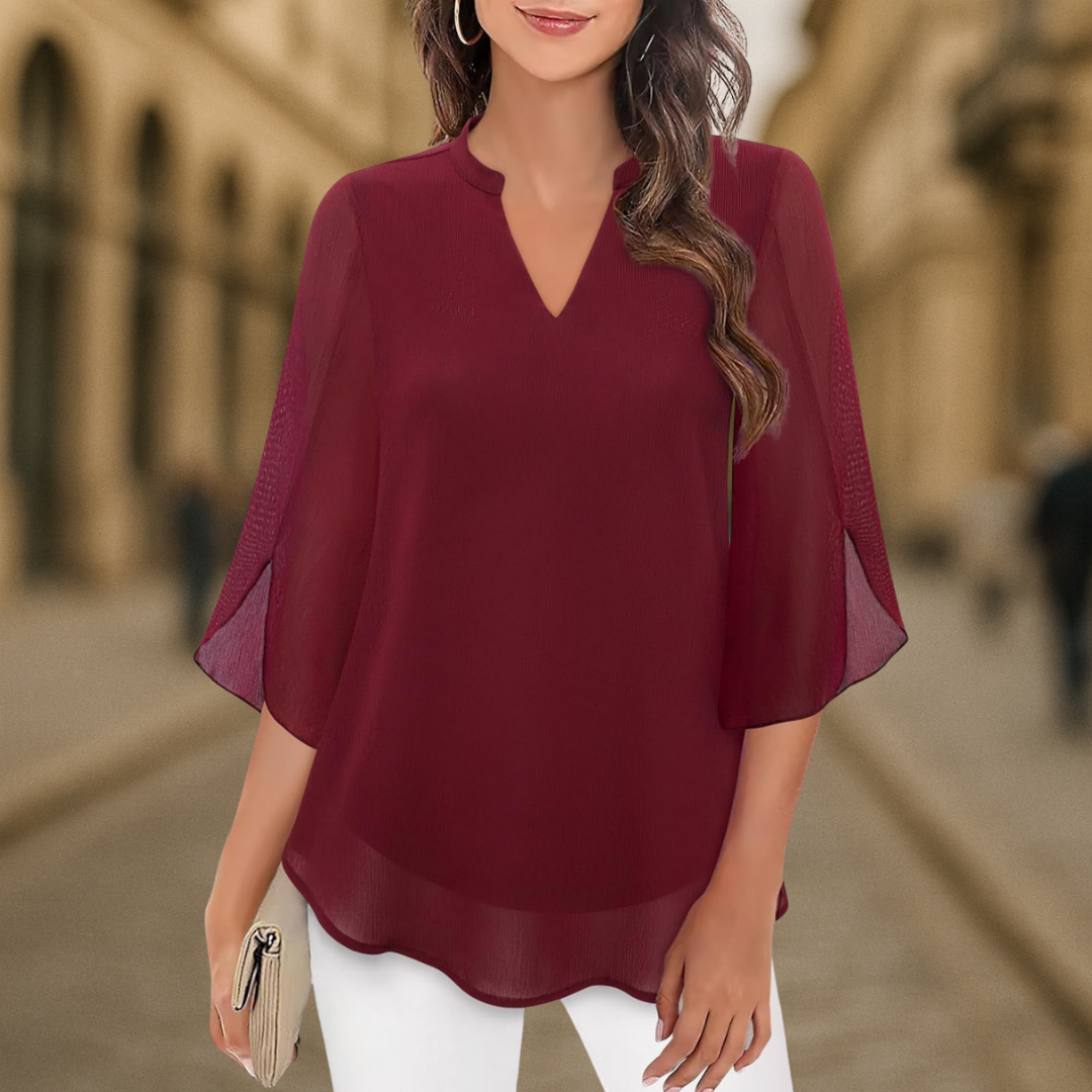 Camila | Women's Chiffon Blouse with Flowy Sleeves | Elegant Summer Top for Any Occasion