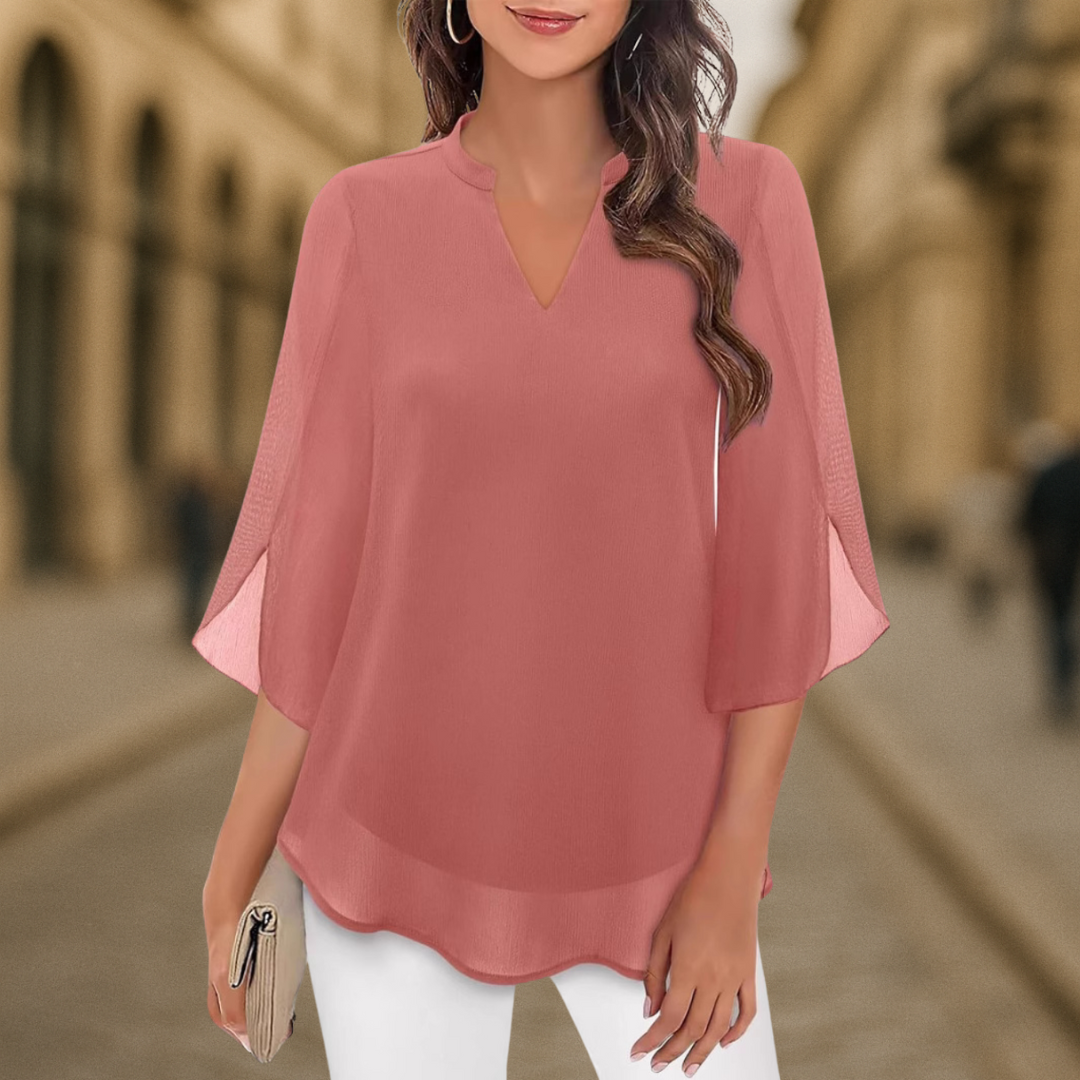 Camila | Women's Chiffon Blouse with Flowy Sleeves | Elegant Summer Top for Any Occasion