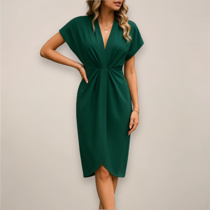 Charlotte | Women's Dress with Flattering Wrap Silhouette | Elegant Summer Midi for Wedding Guests