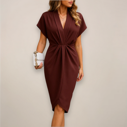Charlotte | Women's Dress with Flattering Wrap Silhouette | Elegant Summer Midi for Wedding Guests