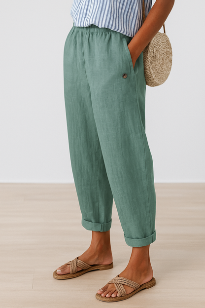 Wanda™ Straight-Leg Pants with Side Pockets & Elastic Waist 4