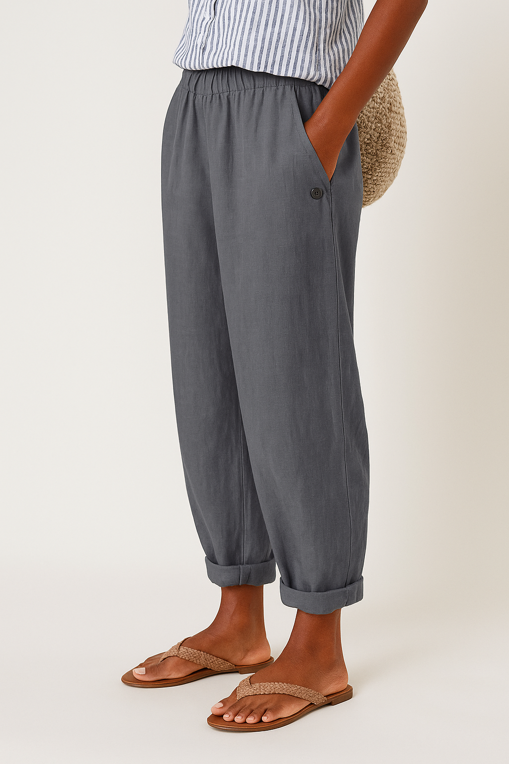 Wanda™ Straight-Leg Pants with Side Pockets & Elastic Waist 5