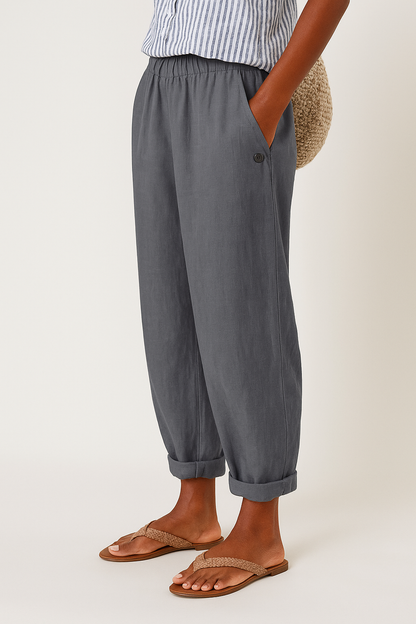 Women's Cropped Straight-Leg Pants with Side Seam Pockets 5
