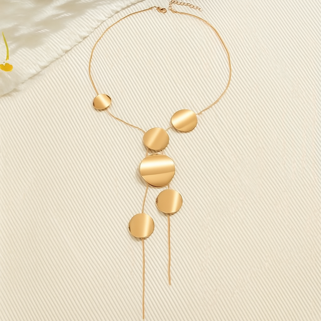 Savona Orbit Necklace — Non-Tarnish Sculptural Disc Design 2